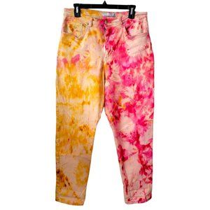 Gloria Vanderbilt Stretch Size 14 Medium Hand Dyed Upcycled Jeans Fuschia